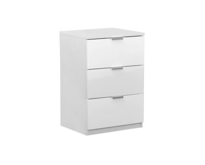 Elegance Line Nightstand 3f White Gloss